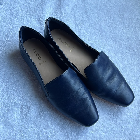 Aldo Blue and Gold Flex Leather Loafer - Picture 3 of 7